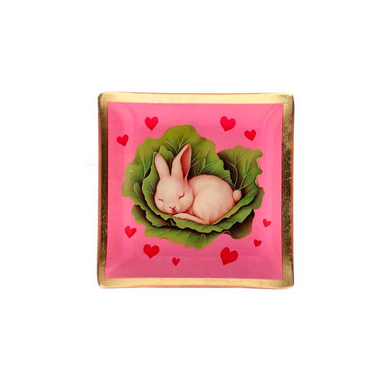 Love Plates - Glasteller "Hase rosa" von Gift Company