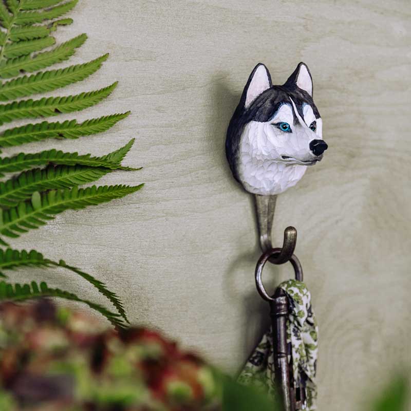 Kleiderhaken "Siberian Husky"- Handwerkskunst von Wildlife Garden 