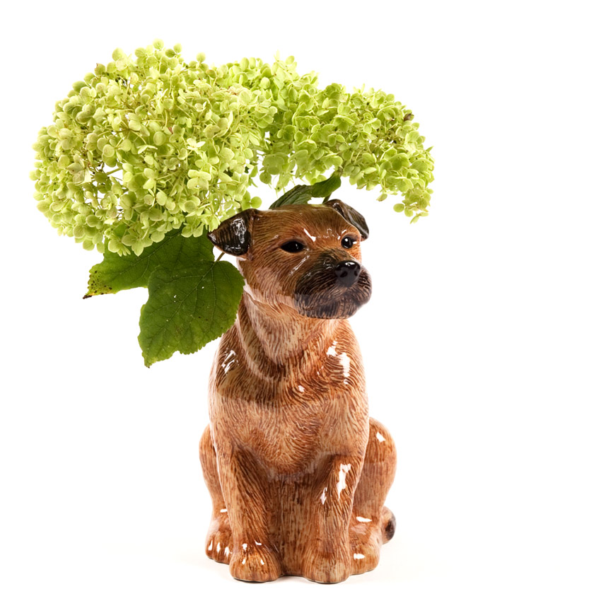 Quail Ceramics - die große Blumenvase "Border Terrier"  