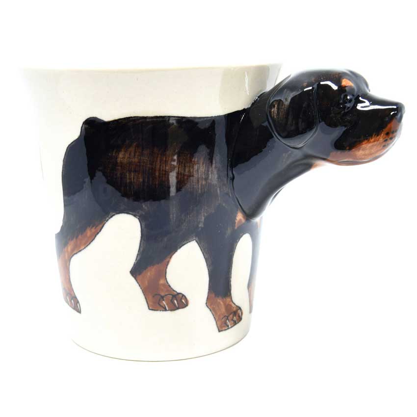 Rottweiler /  Porzellan - Keramiktasse 