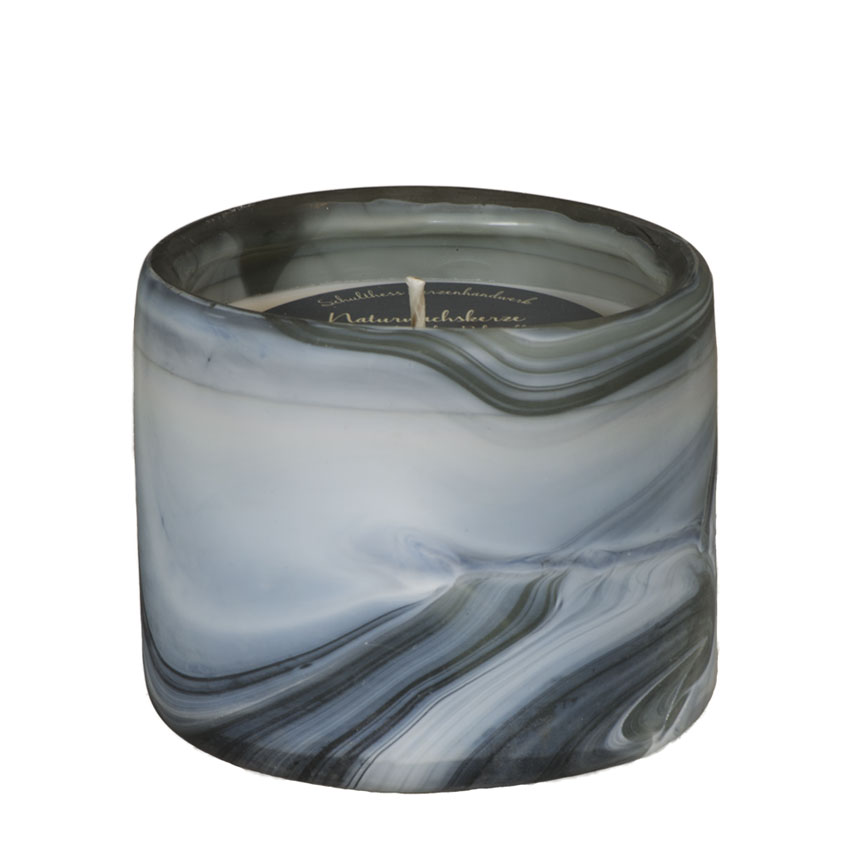 Aromatic Relax / Marble Zylinder blau - von Schulthess Kerzen 