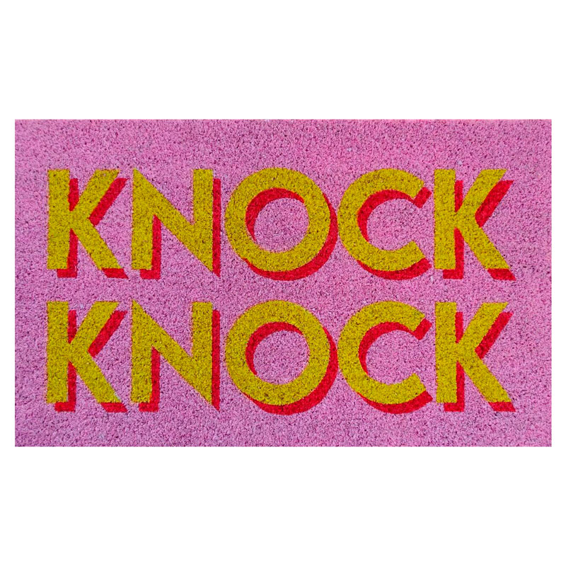 Kokosfußmatte "Knock Knock" von Gift Company