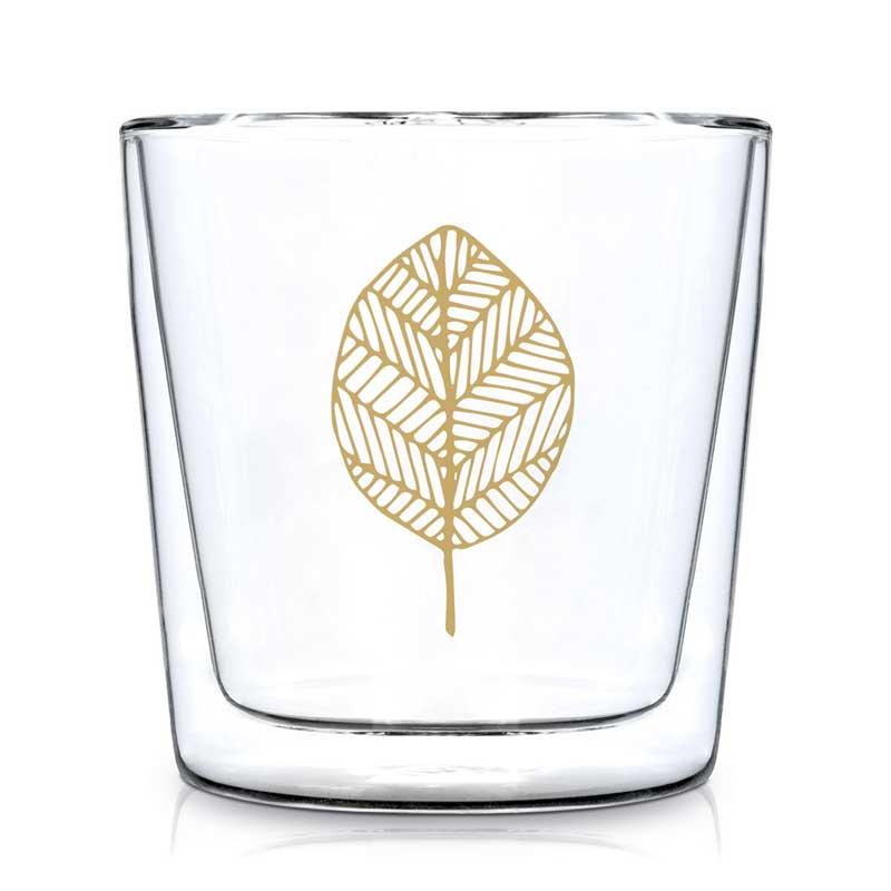 Pure Gold Leaves - Double wall Trend Glas von PPD Pure Gold Leaves - Double wall Trend Glas von PPD
