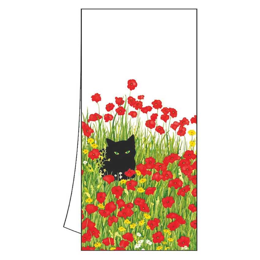 Geschirrtuch "Black Cat Poppies" von Paperproducts Design