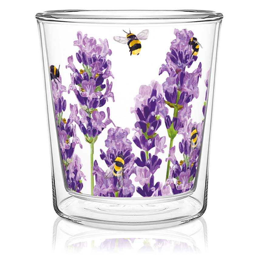 "Bees & Lavender" - Double wall Trend Glas von PPD