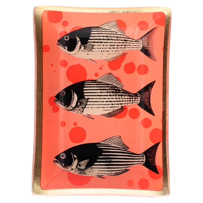 Love Plates - Glasteller "Fische orange / schwarz" von Gift Company  