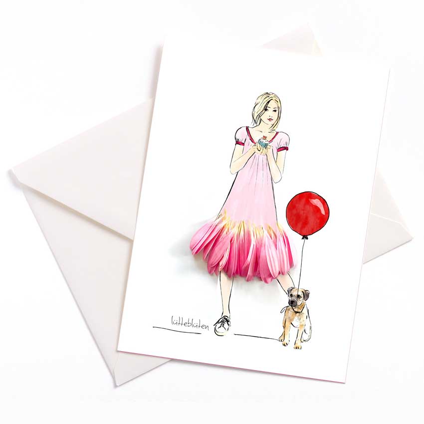 Grußkarte / Kunstkarte "Alles Gute zum Geburtstag" von Lütteblüten 