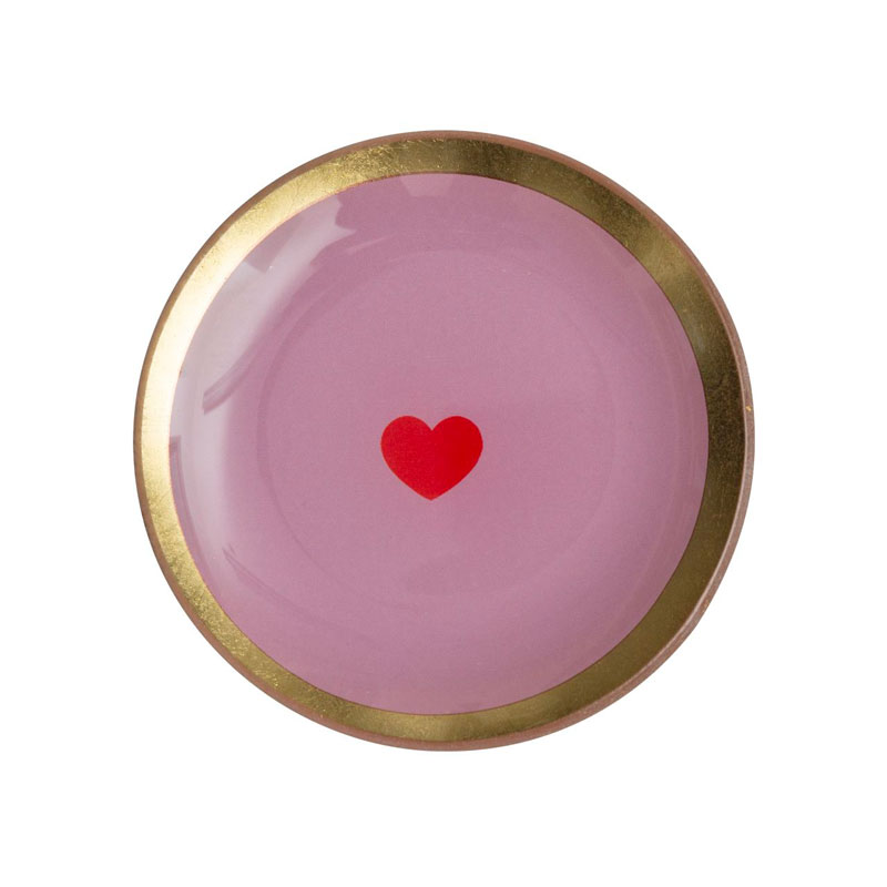 Love Plates - Glasteller "Herz rosa" von Gift Company