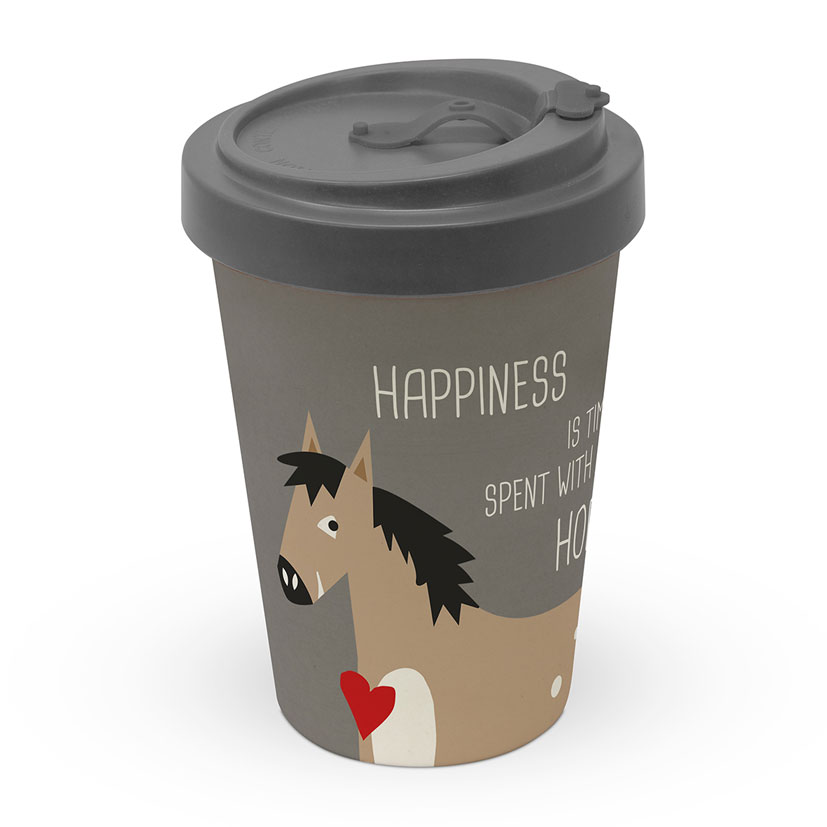 Happiness & Horses - Travel Mug Bamboo
