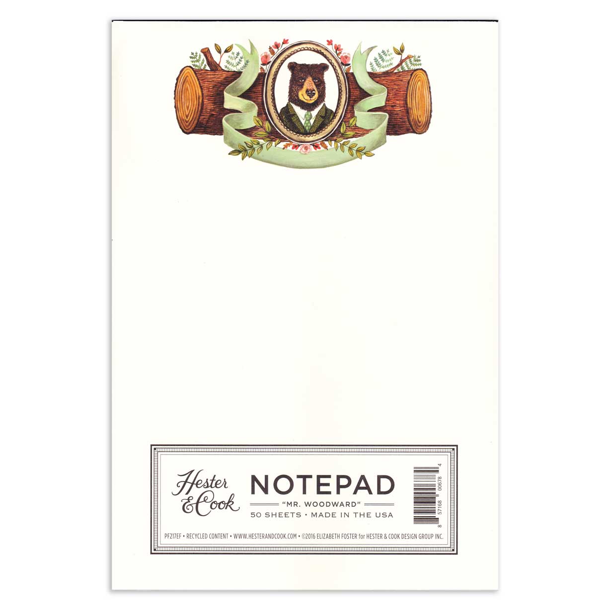 Notepad - Notizblock  "MR. WOODWARD" von Hester & Cook