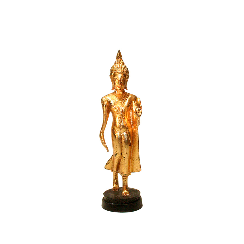 Kleiner schreitender Buddha im Sukhothai Stil