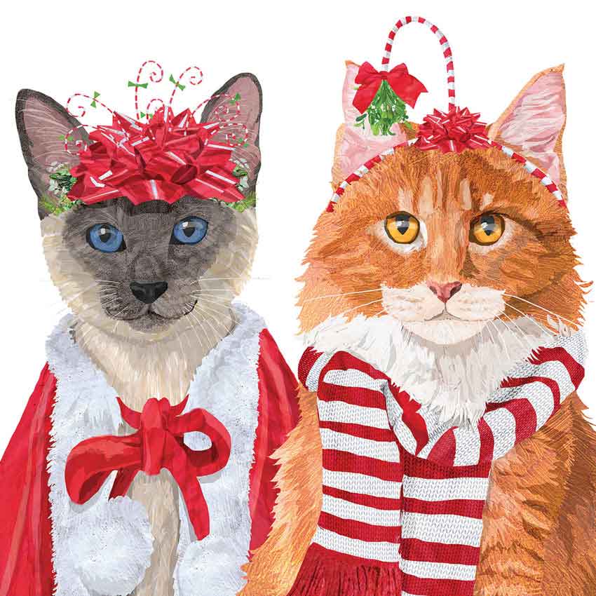 "Festive Felines", große Papierservietten von PPD
