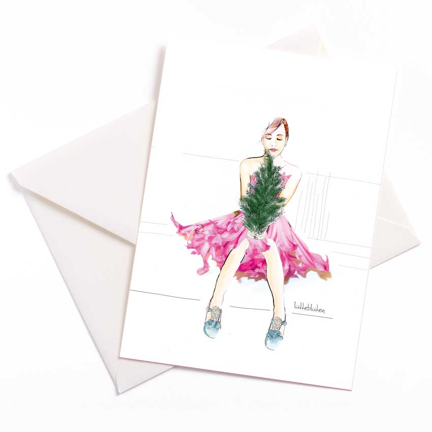 Grußkarte / Kunstkarte "Mein kleiner Tannenbaum" von Lütteblüten
