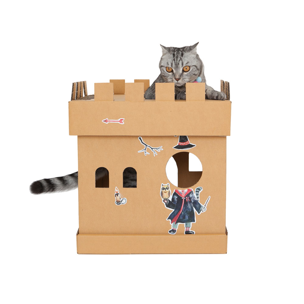 Castle Cub „The Wizard“ von KAFBO – fantasievolles Katzenhaus aus Karton im Burgdesign. Nachhaltig, stabil und perfekt für verspielte Katzen mit Entdeckergeist.