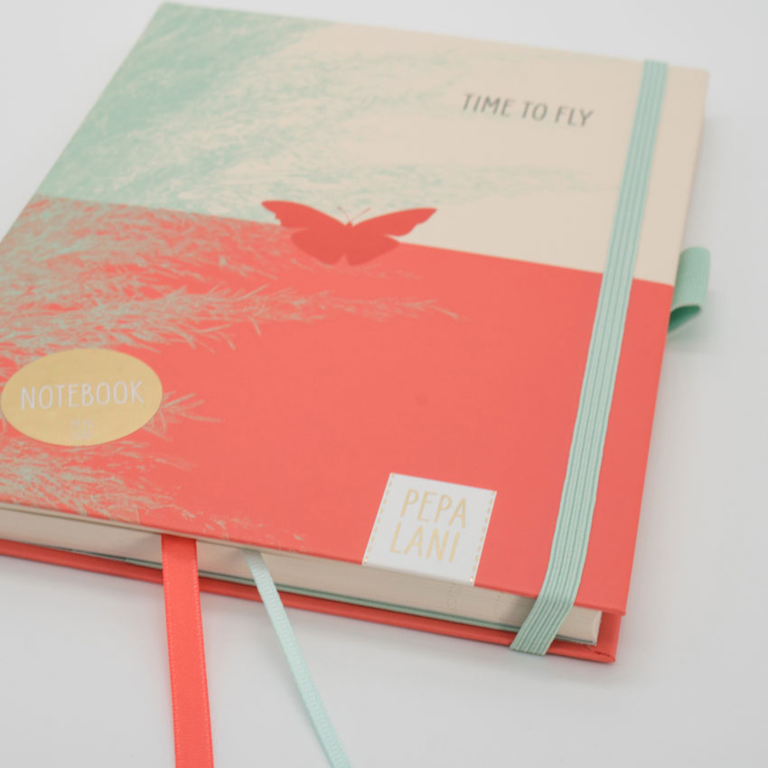 Notizbuch / Notebook "Time to Fly Schmetterling rot", Format DIN A5 von Pepa Lani