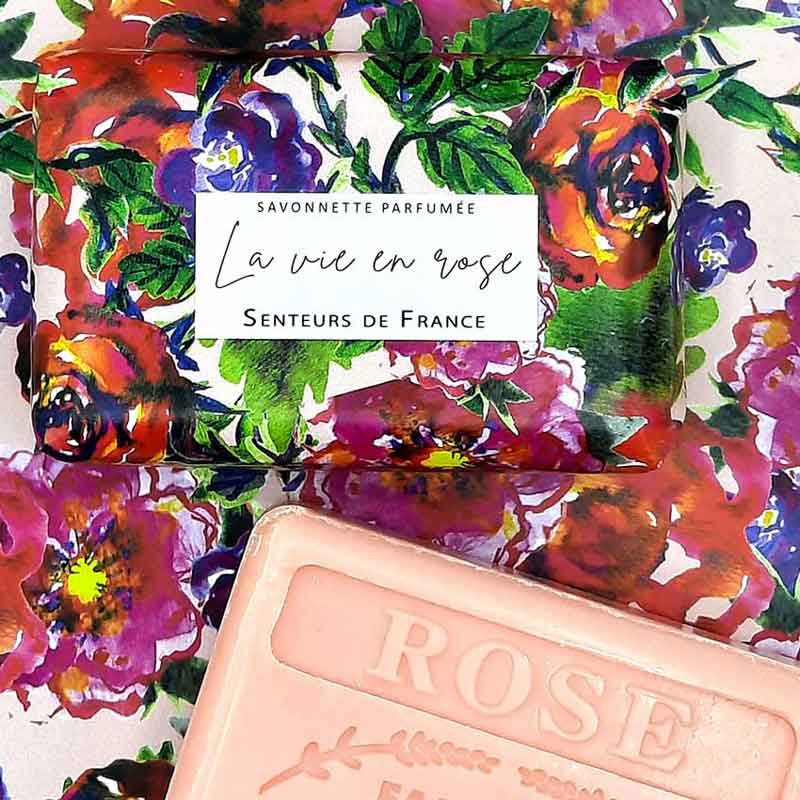Duftseife "Voir la vie en Rose" aus der Flowers Kollektion von Senteurs de France