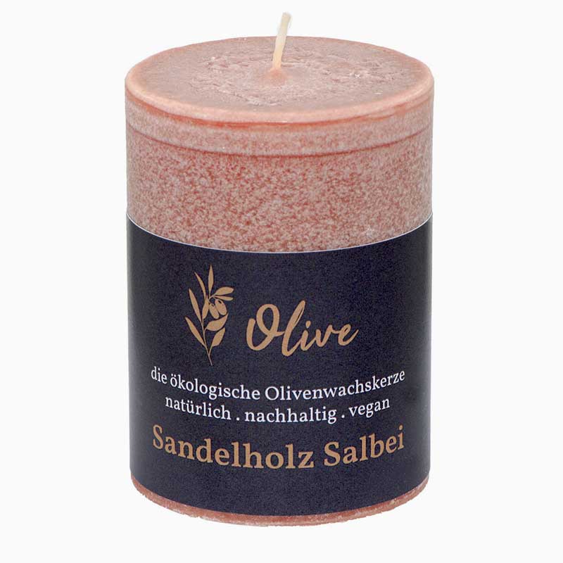 Sandelholz - Salbei / Olivenwachs Duftkerze von Schulthess Kerzen