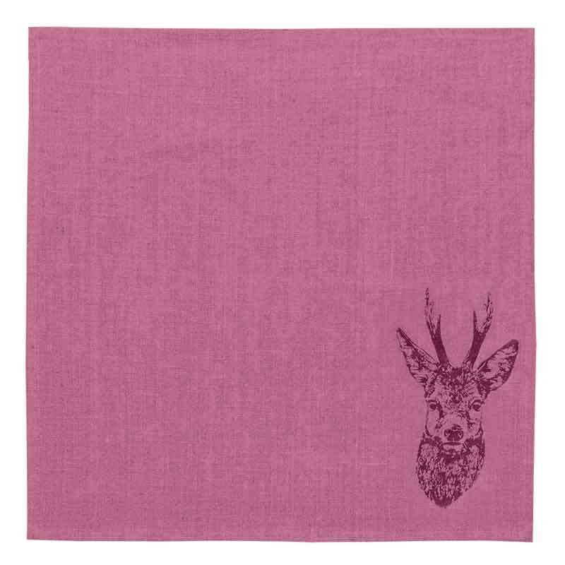 "Rehbock - Farbe Erika " - Stoffservietten · Frohstoff
