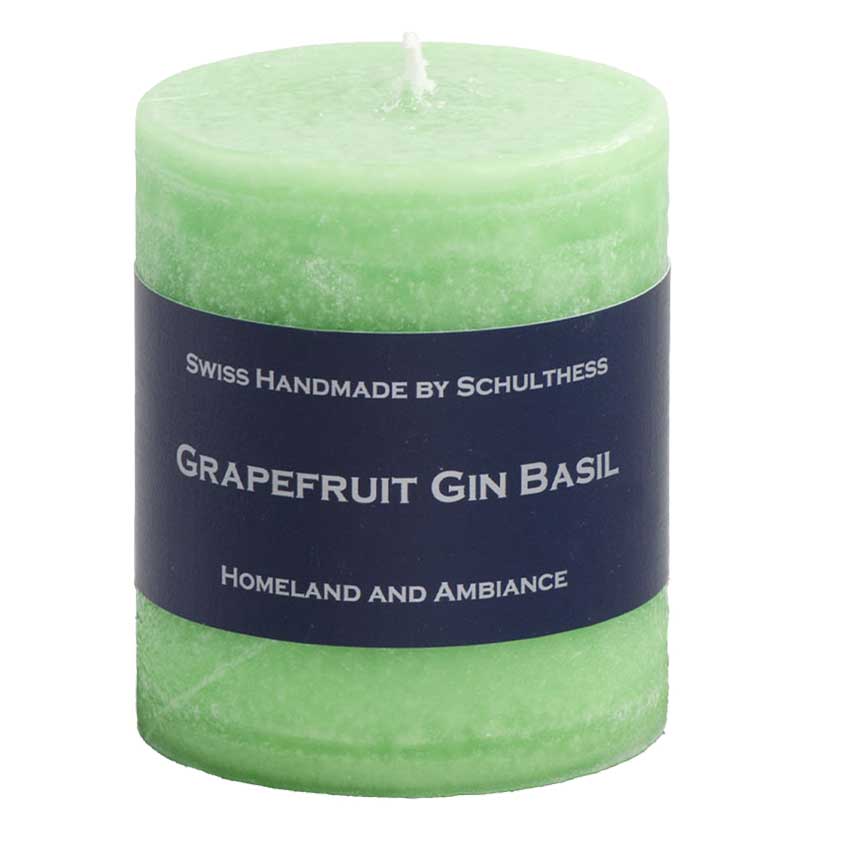Schulthess Stumpenkerze - Duft Grapefruit - Gin - Basilikum