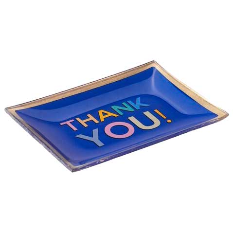 Love Plates - Glasteller "Thank you - blau" von Gift Company