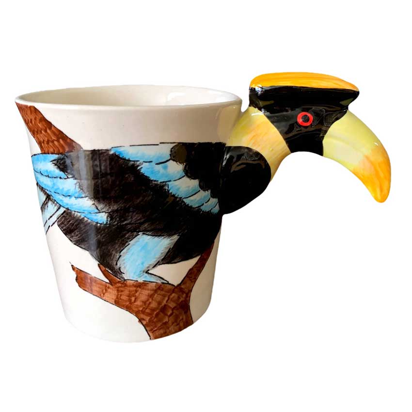 Nashornvogel - Hornbill /  Porzellan - Keramiktasse Nashornvogel - Hornbill /  Porzellan - Keramiktasse