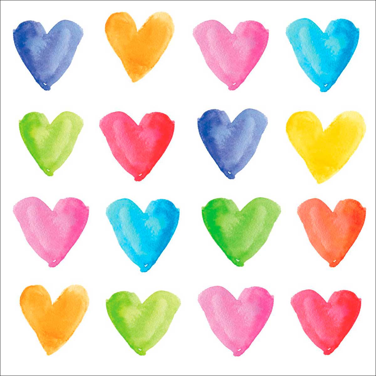 "Aquarell Hearts", große Papierservietten von PPD