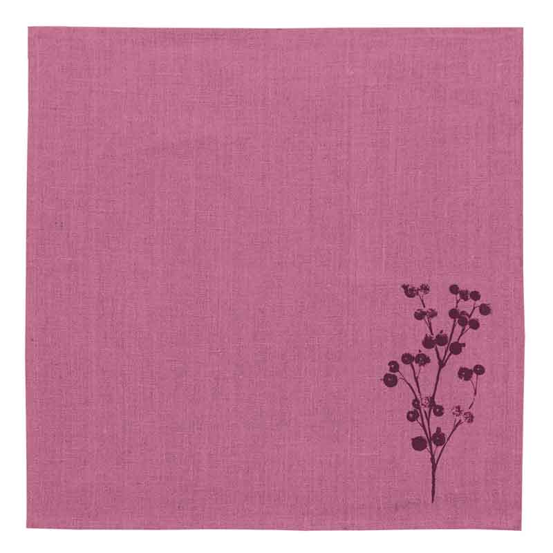 "Beerenzweig - Farbe Erika " - Stoffservietten · Frohstoff