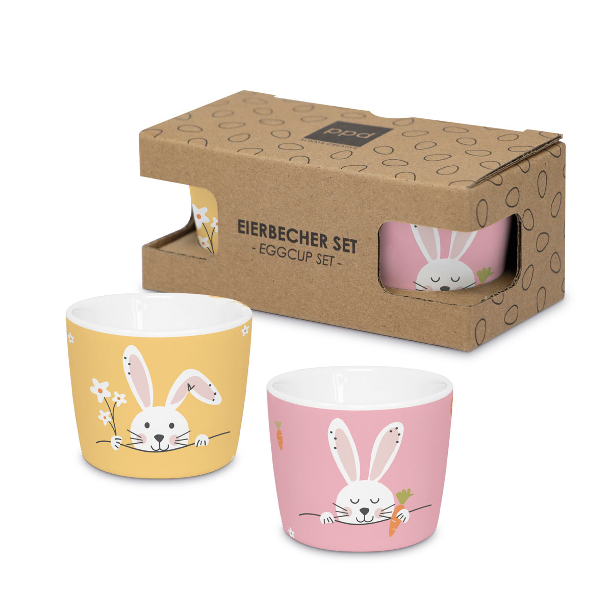 "Hello & Easter" -  2 Eierbecher in einer Geschenkebox - von PPD 