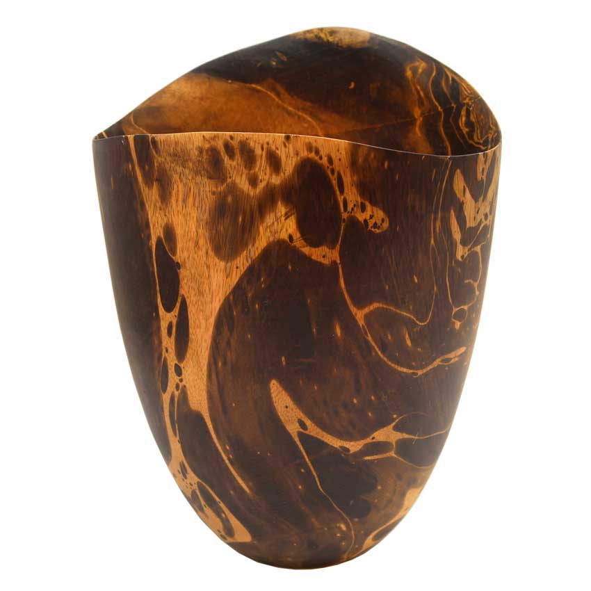 Hohe Vase braun - Stylische Schalen aus Mangoholz