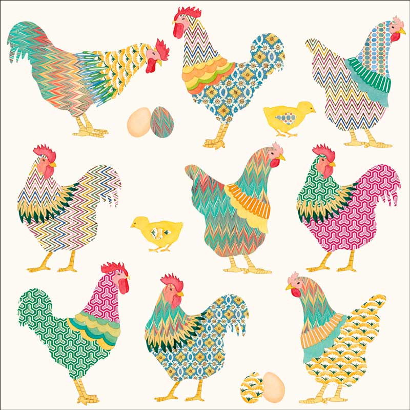 "Galli e Galline", große Papierservietten von PPD "Galli e Galline", große Papierservietten von PPD