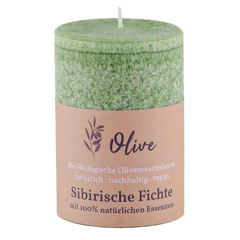 Sibirische Fichte / Olivenwachs Duftkerze mit 100% reinen Essenzen - von Schulthess Kerzen
