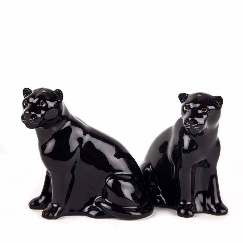Panther - die Salz und Pfeffer Streuer von Quail Ceramics 