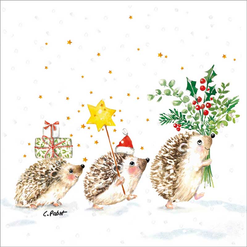 "Christmas Hedgehogs", große Papierservietten von PPD