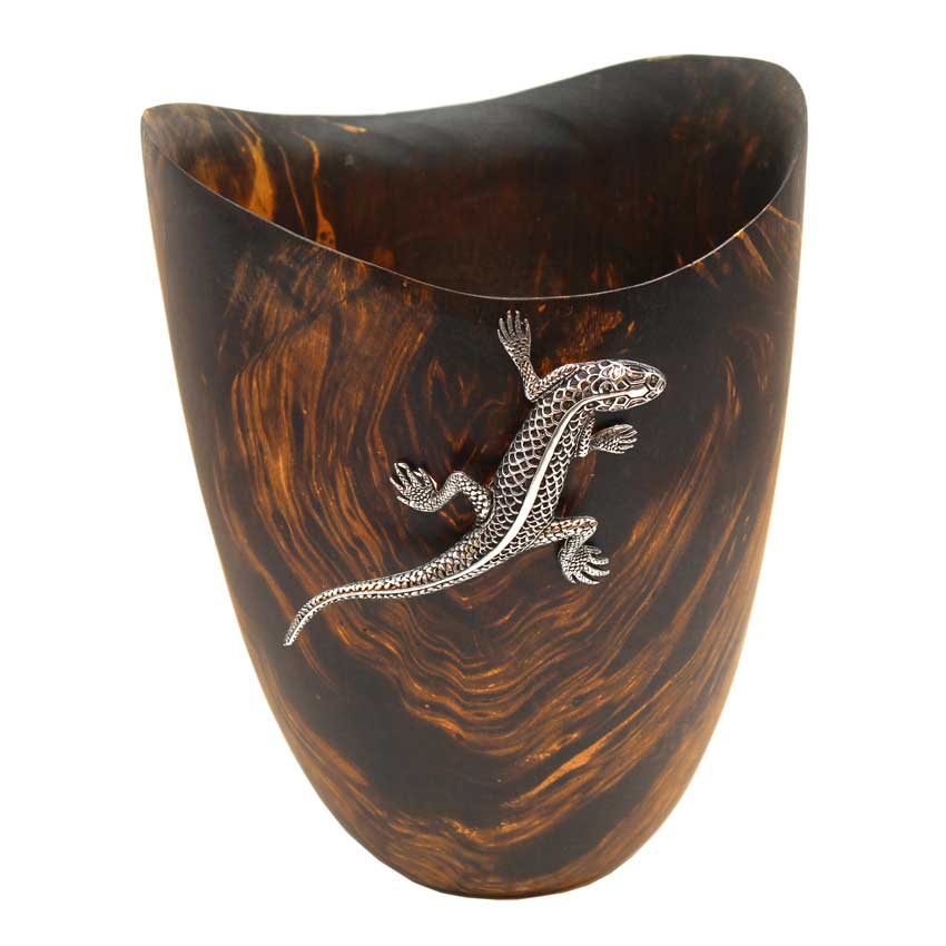 Hohe Vase Lizard - Stylische Schalen aus Mangoholz 