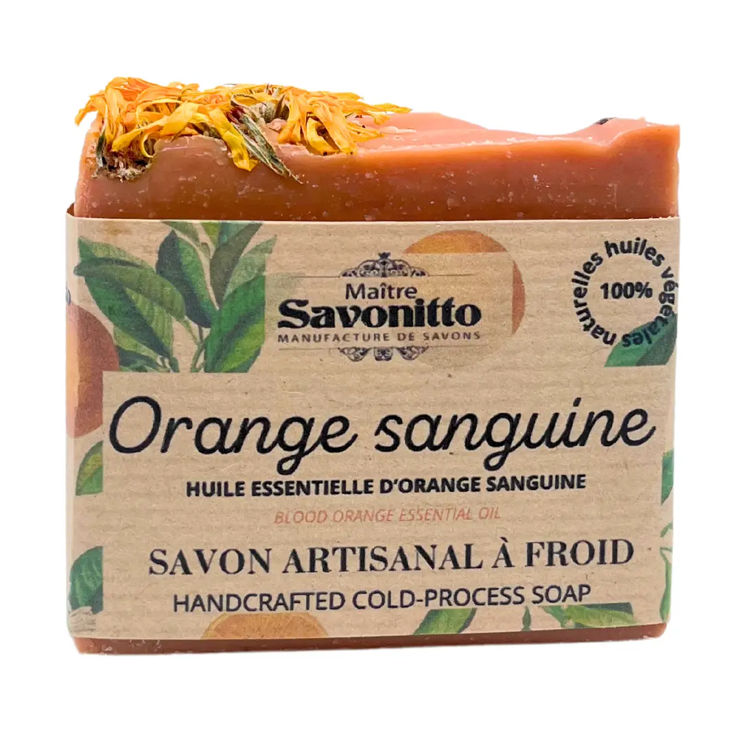 Kaltverseifte Seife mit ätherischem Blutorangenöl - von Maitre Savonitto