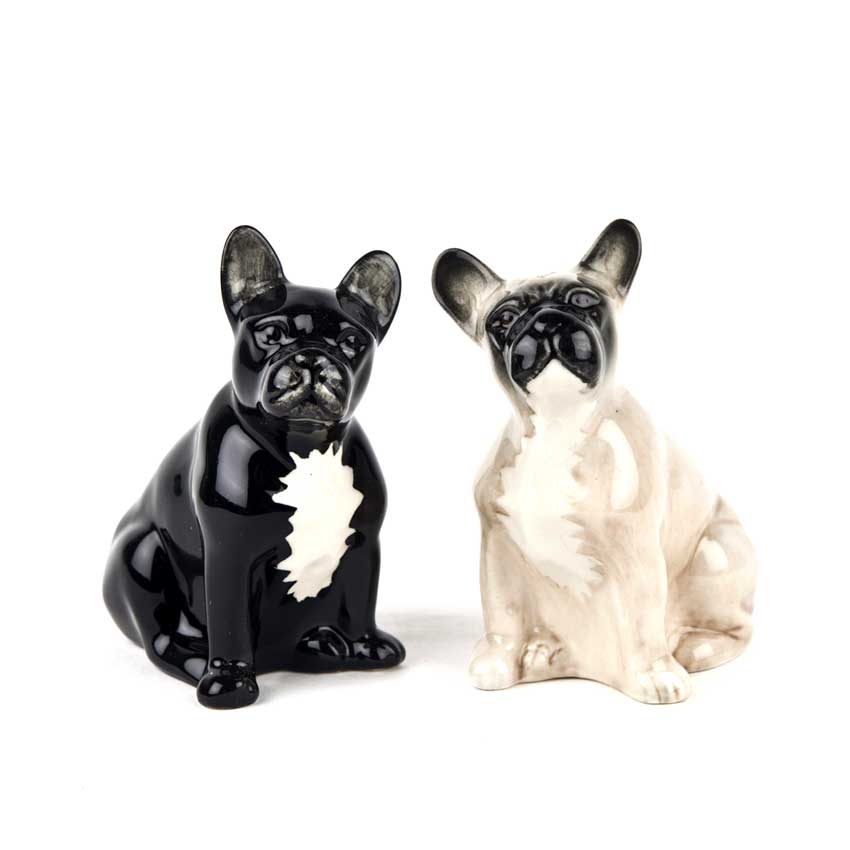 French Bulldog black / fawn - die Salz und Pfeffer Streuer von Quail Ceramics