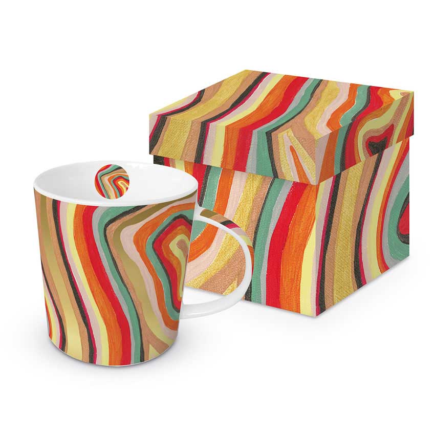 Colourful Stripes - die große Porzellantasse von PPD 