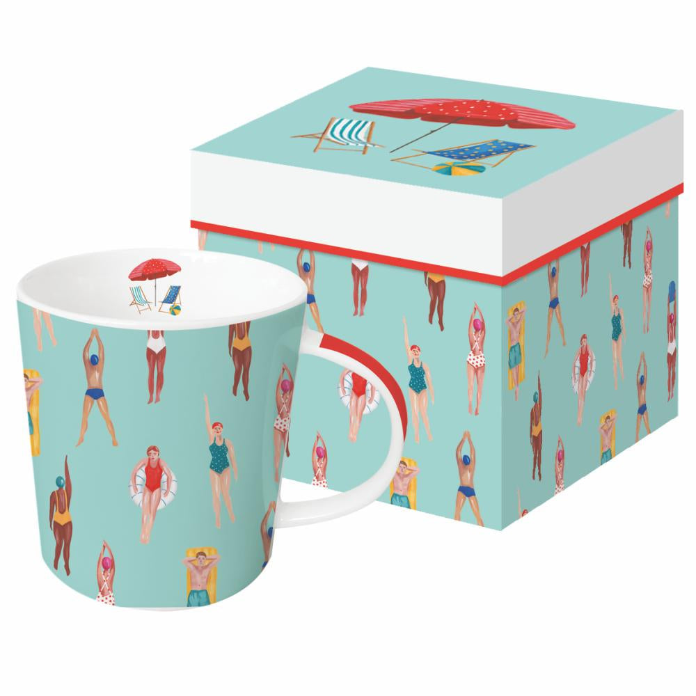 "Riviera Swimmers" / Trend Mug, große Porzellantasse "Riviera Swimmers" / Trend Mug, große Porzellantasse