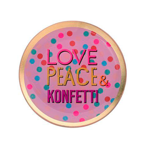 Love Plates - Glasteller "Love, Peace & Konfetti" von Gift Company Love Plates - Glasteller "Love, Peace & Konfetti" von Gift Company