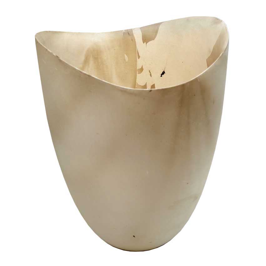 Hohe Vase cremeweiss - Stylische Schalen aus Mangoholz