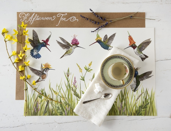 Placemats - Papier Tischsets "HUMMINGBIRDS" von Hester & Cook  