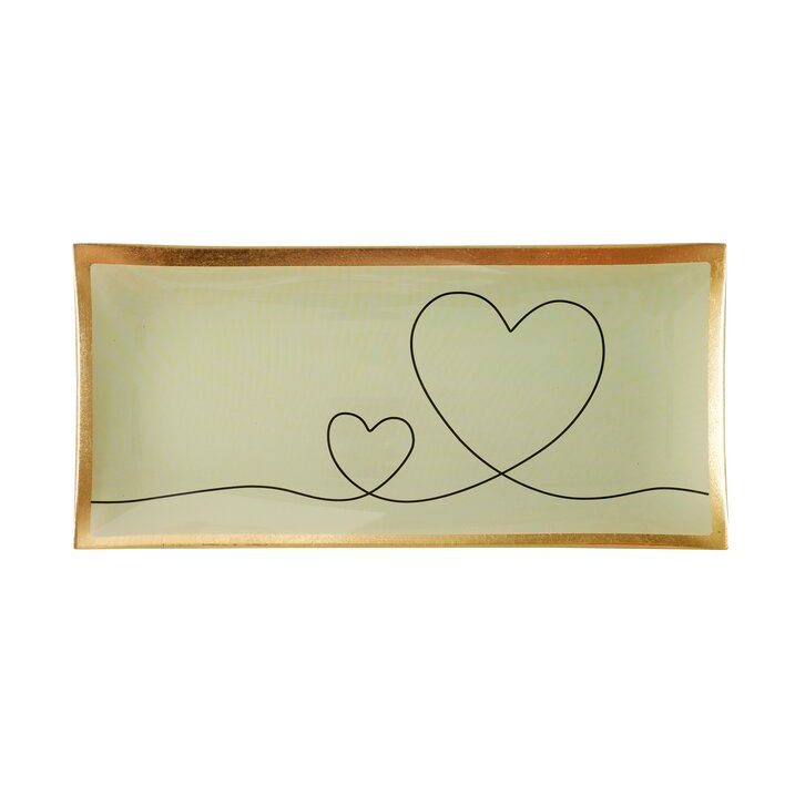 Love Plates - Glasteller "Herzen weiss" von Gift Company
