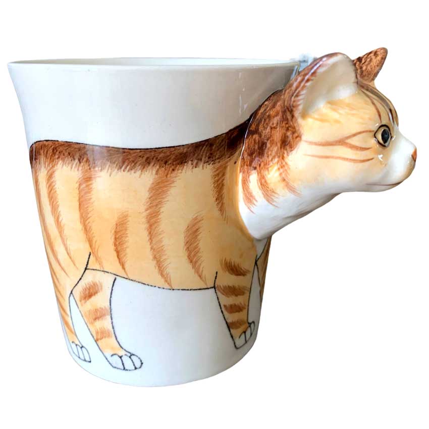 Orange Tabby Cat /  Porzellan - Keramiktasse 