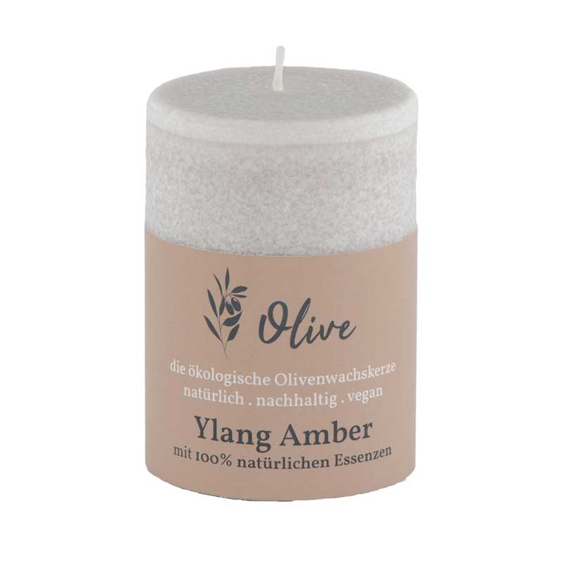 Ylang Amber / Olivenwachs Duftkerze mit 100% reinen Essenzen - von Schulthess Kerzen