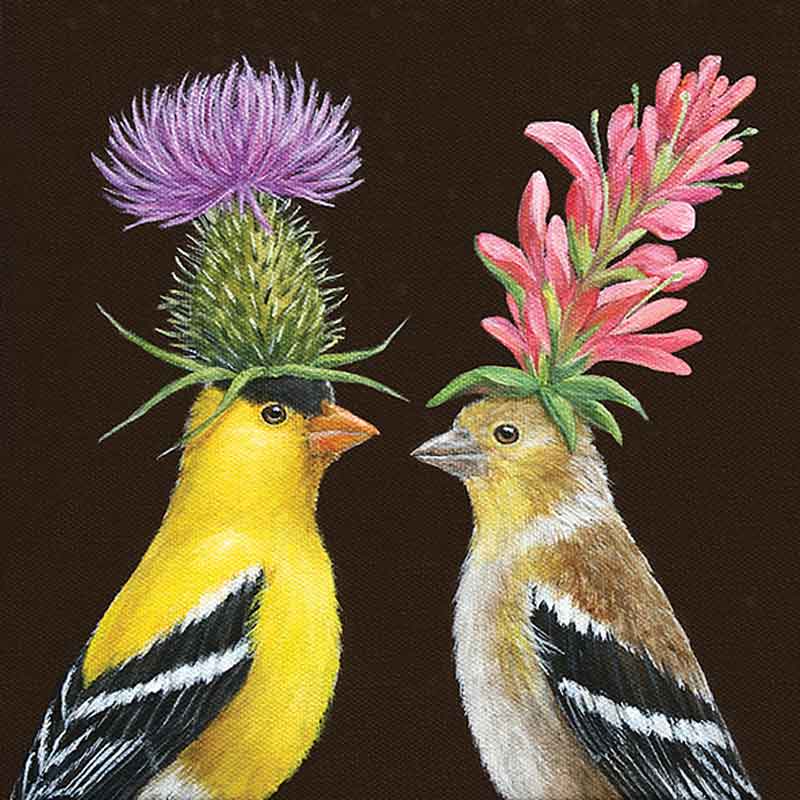 "Goldfinch Couple", große Papierservietten von PPD