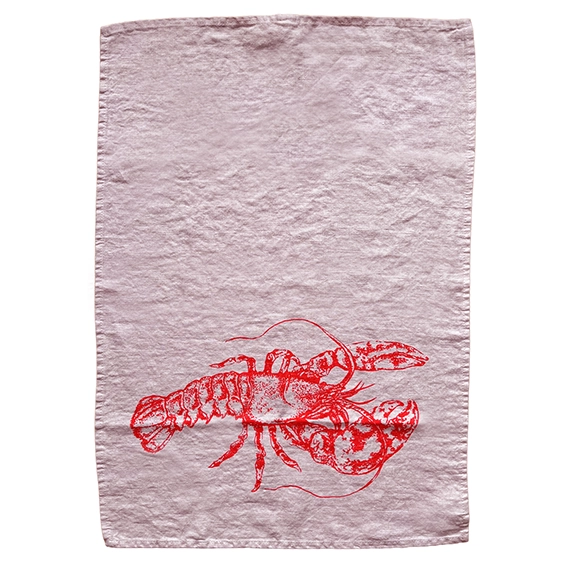 "Hummer rosa" - Geschirrtuch · Frohstoff
