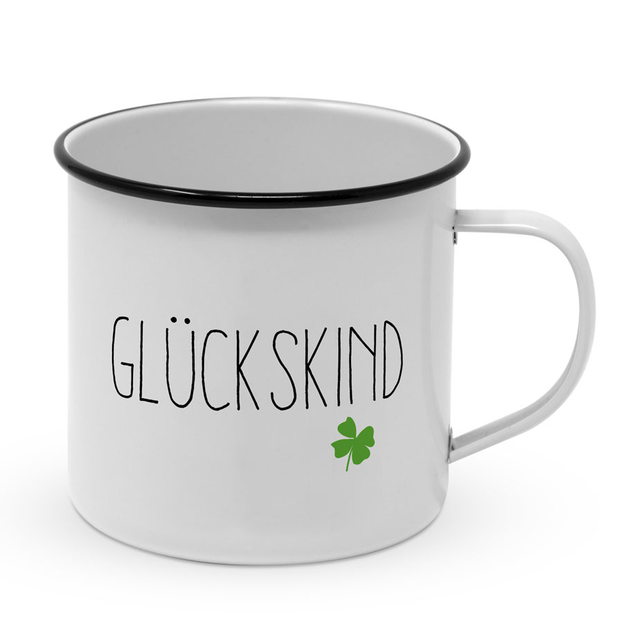 "Glückskind" Happy Metal Mug von PPD