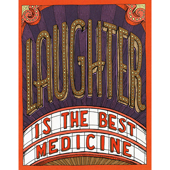Wunschkarte "LAUGHTER IS THE BEST MEDICINE" von Hester & Cook