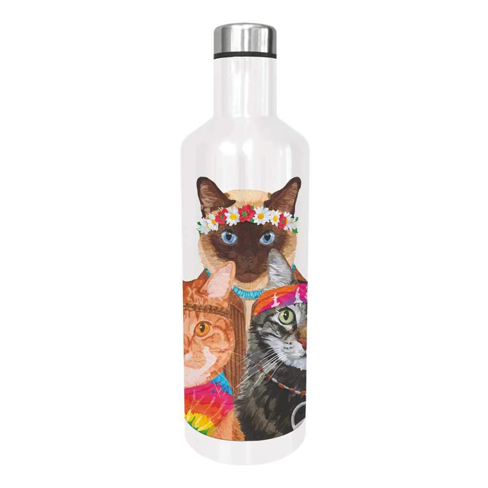 "Groovy Cats" / Edelstahl - Trinkflasche von Paperproducts Design 