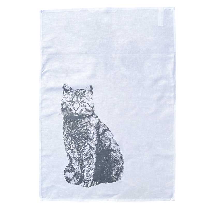 "Wildkatze schwarz" - Geschirrtuch · Frohstoff